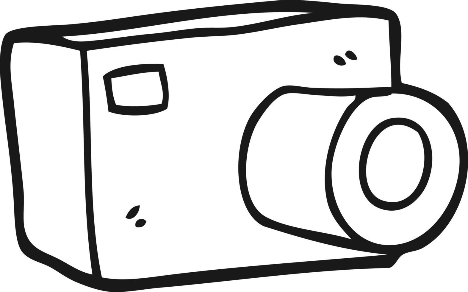 line drawing cartoon camera vector