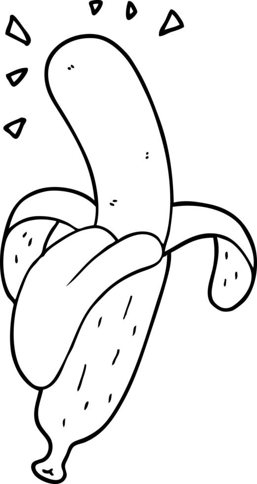 line drawing cartoon banana vector