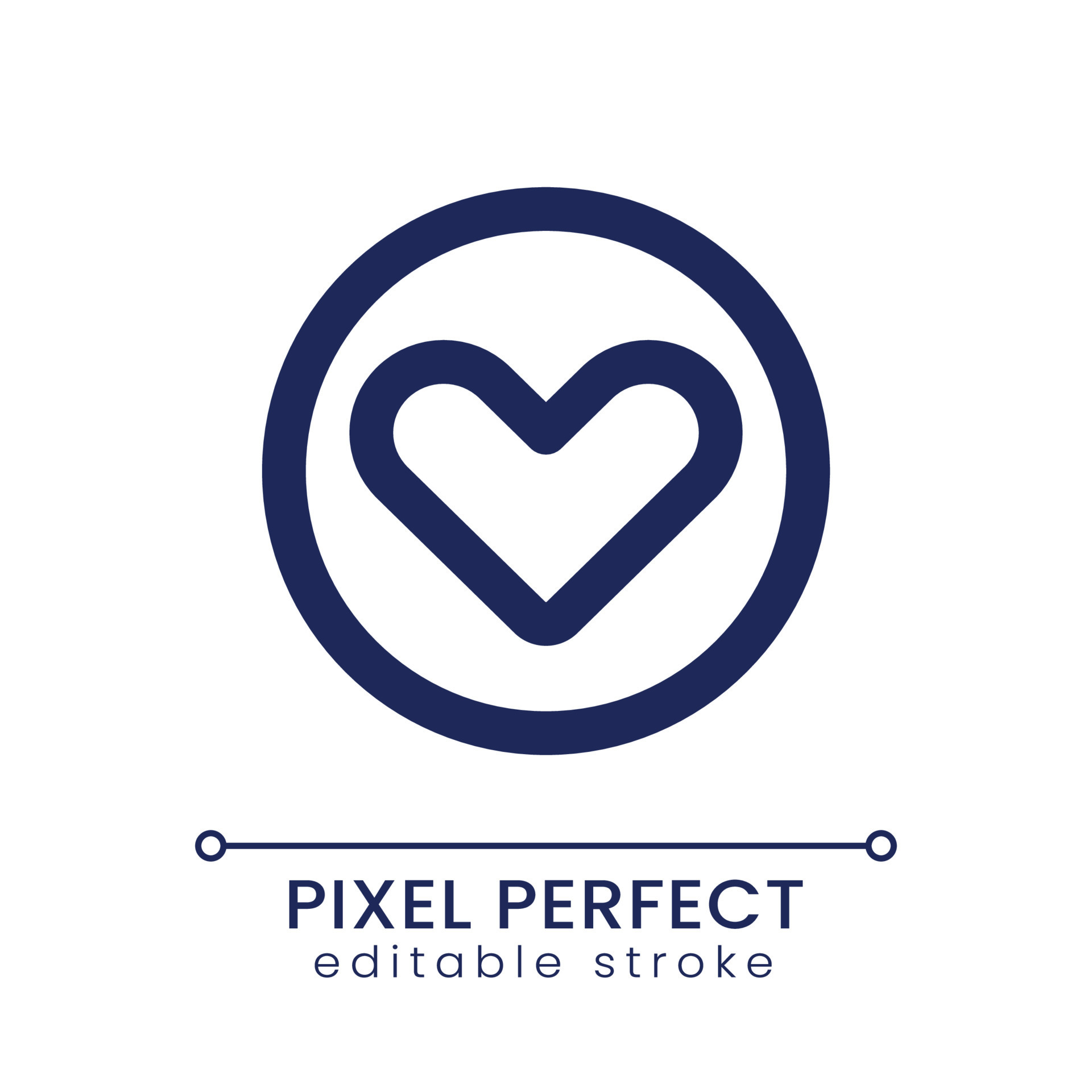 Heart pixel perfect linear ui icon add product to favourite list