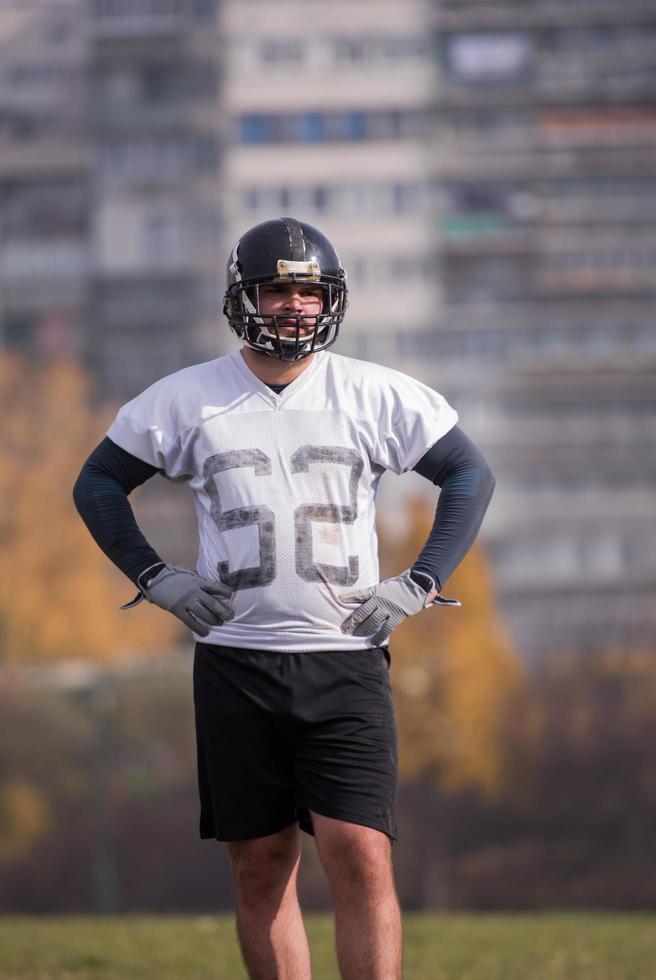 portrait of A young American football player photo