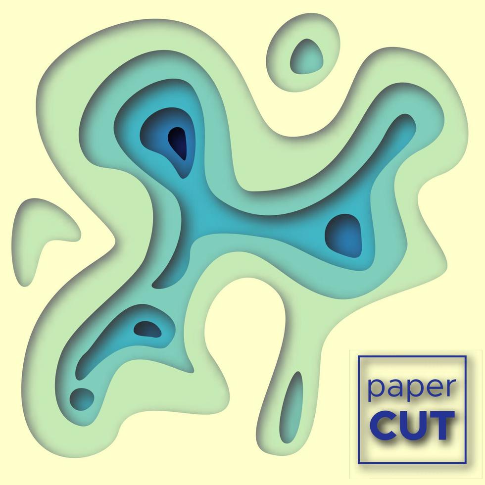 Background with Paper Cut shapes vector