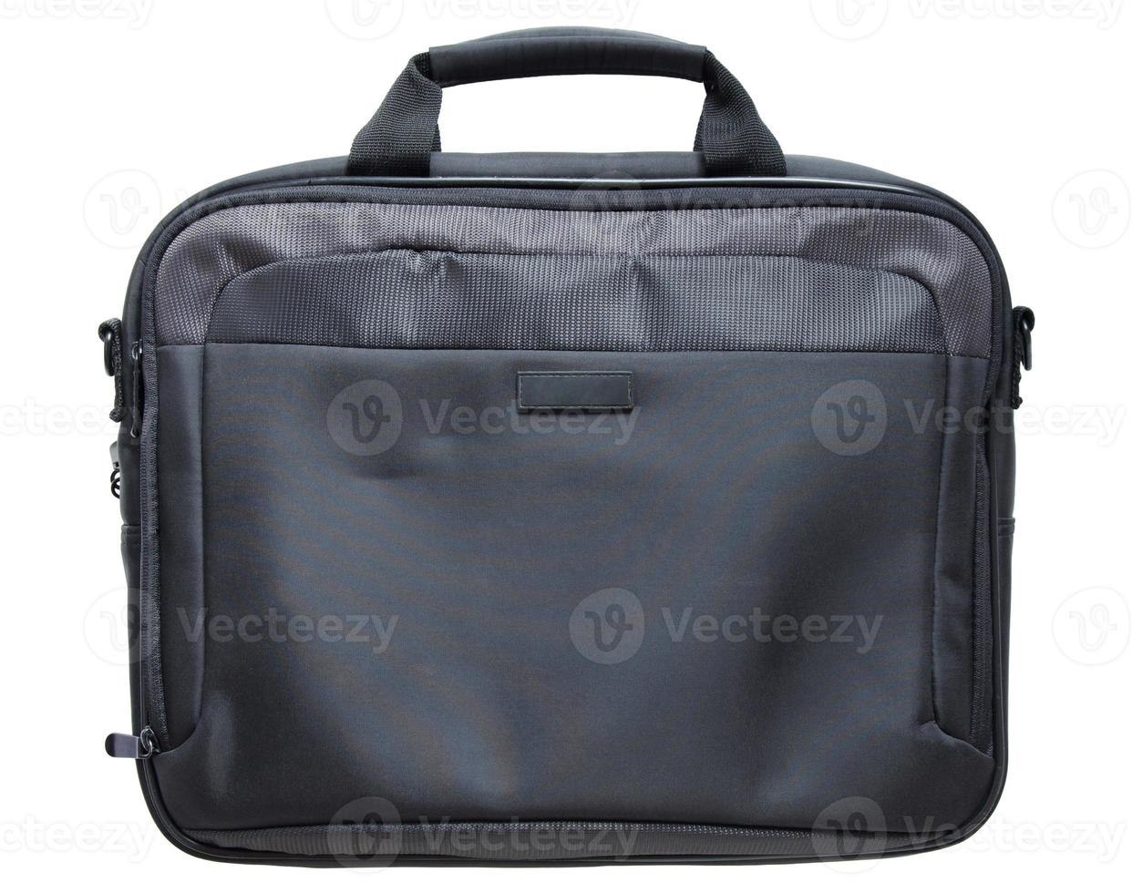 black laptop bag isolated on white background with clipping path photo