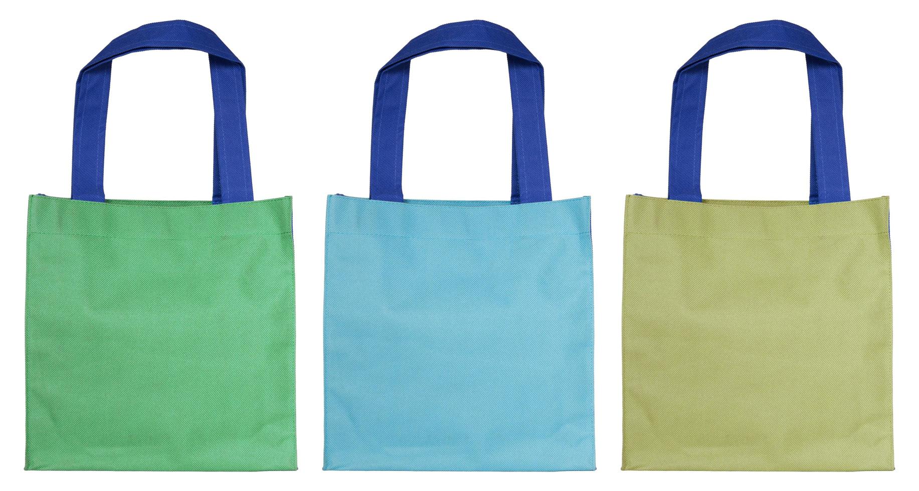 colorful cotton bag isolated on white background with clipping path photo