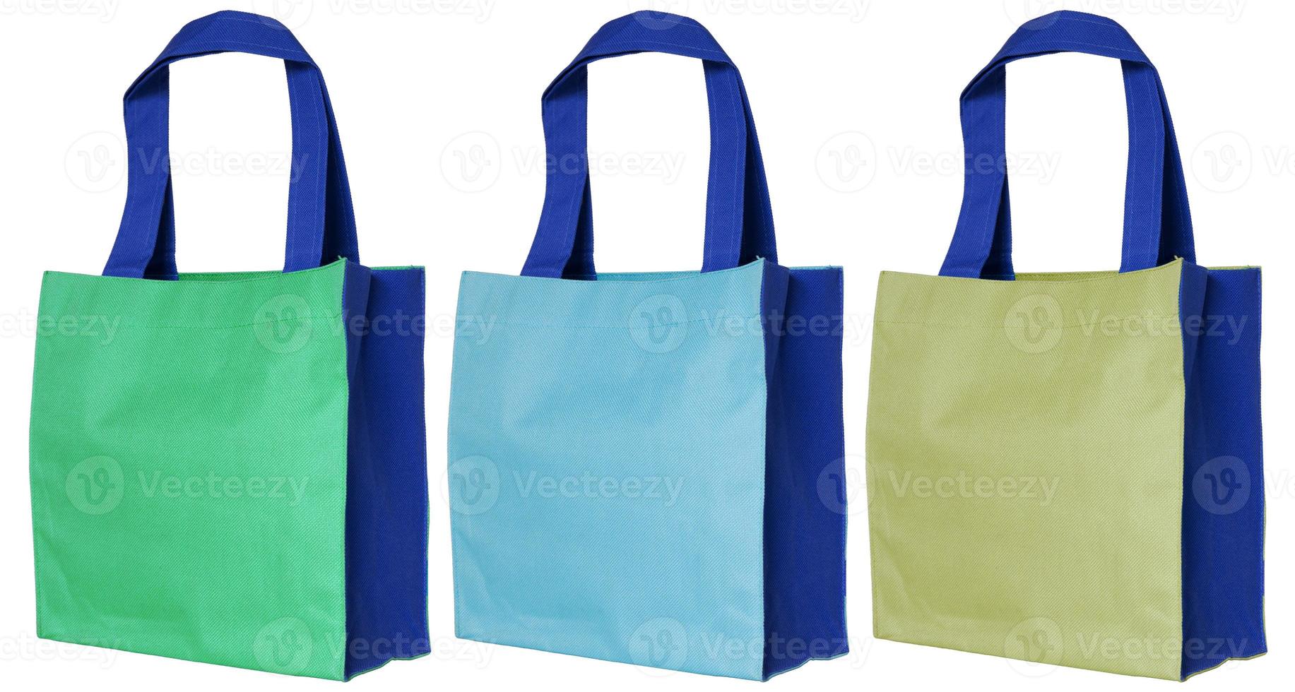 colorful cotton bag isolated on white background with clipping path photo