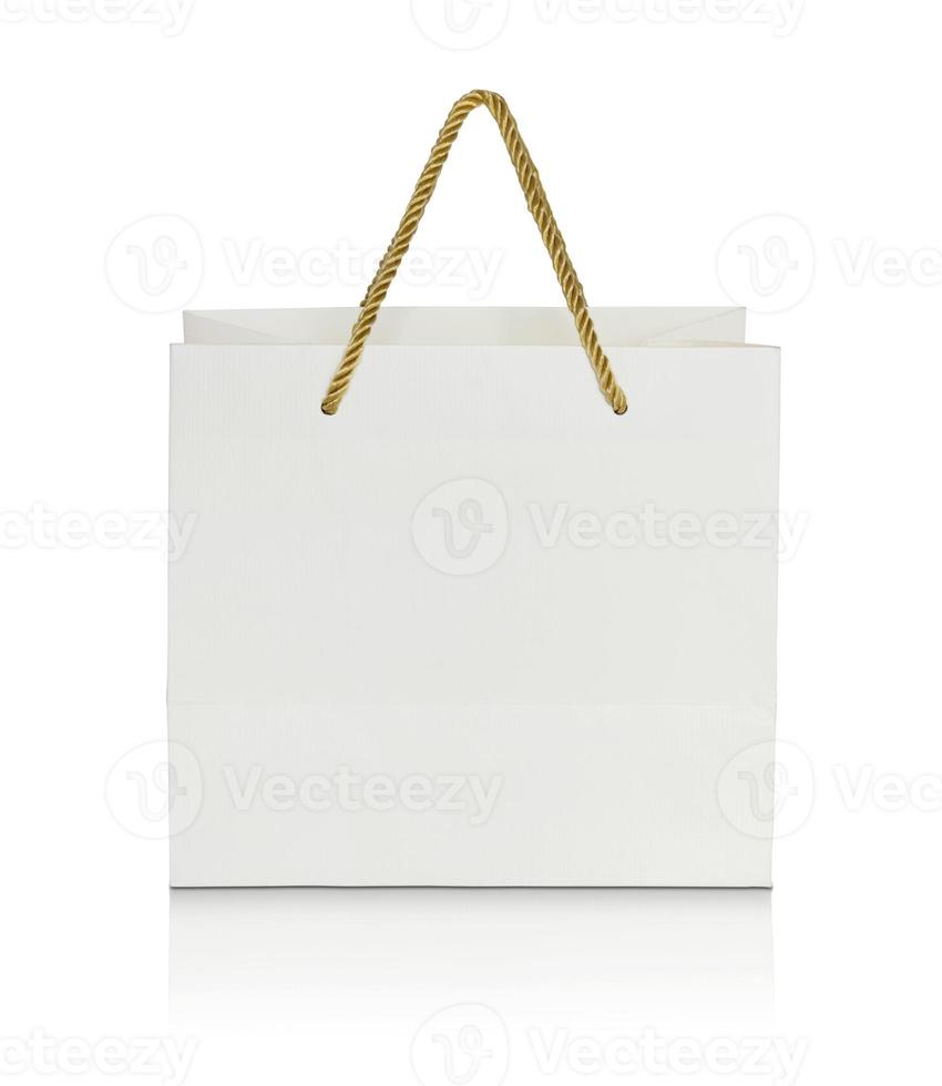 paper shopping bag on white background photo