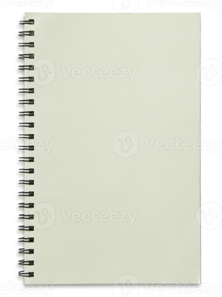 blank spiral notepad isolated on white background photo