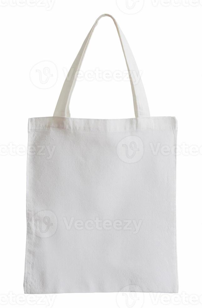 white fabric bag isolated on white with clipping path photo