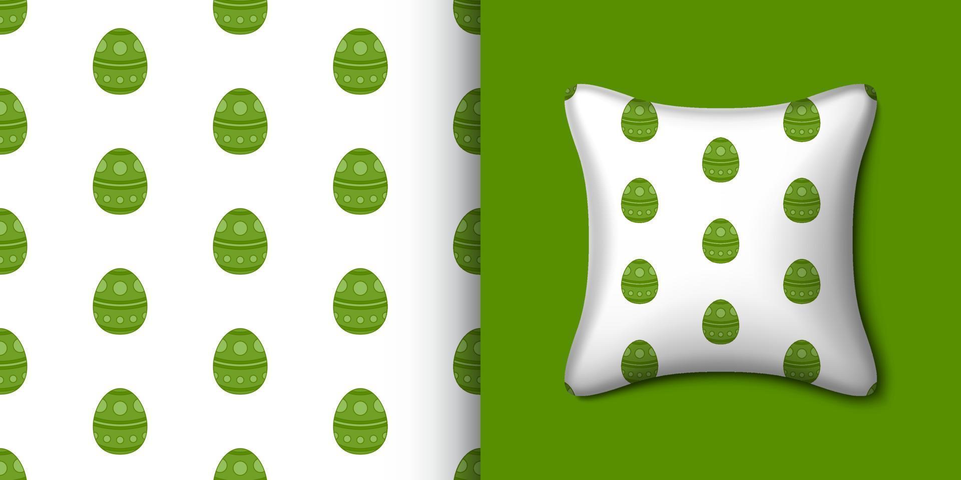 Easter egg seamless pattern with pillow. Vector illustration