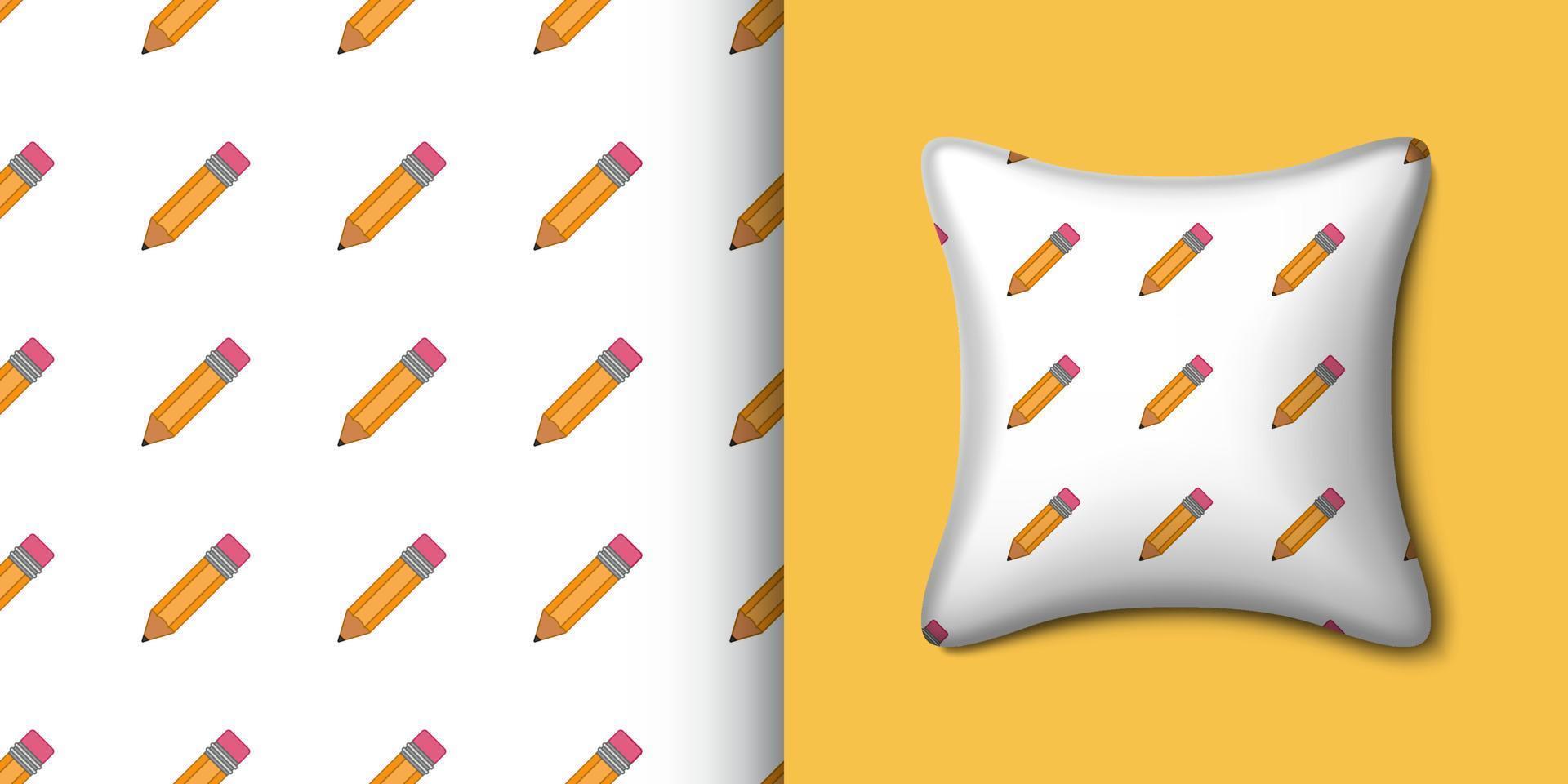 Pencil seamless pattern with pillow. Vector illustration