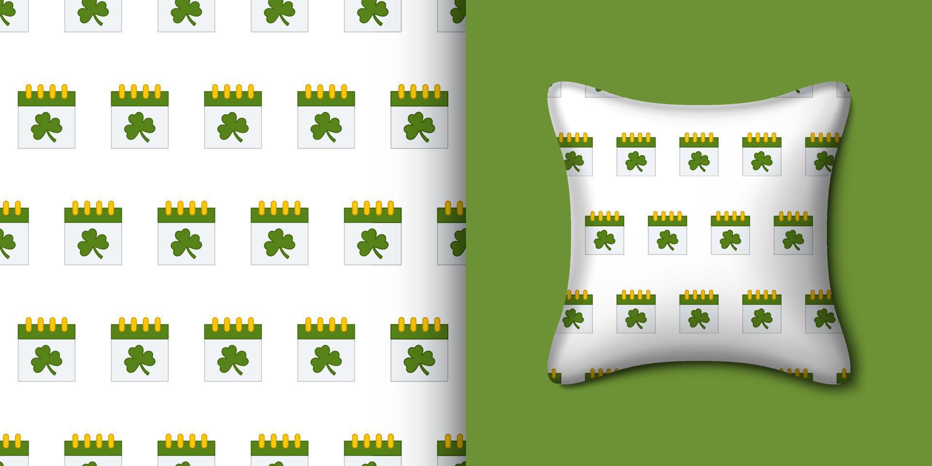 Calender seamless pattern with pillow. Vector illustration
