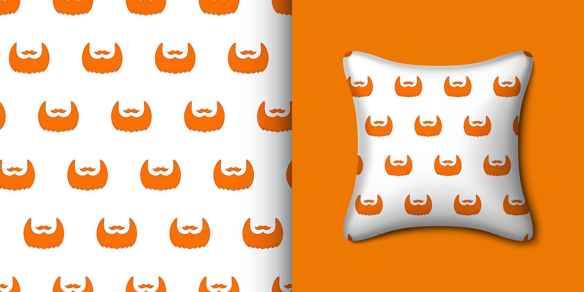 Leprechaun beard seamless pattern with pillow. Vector illustration