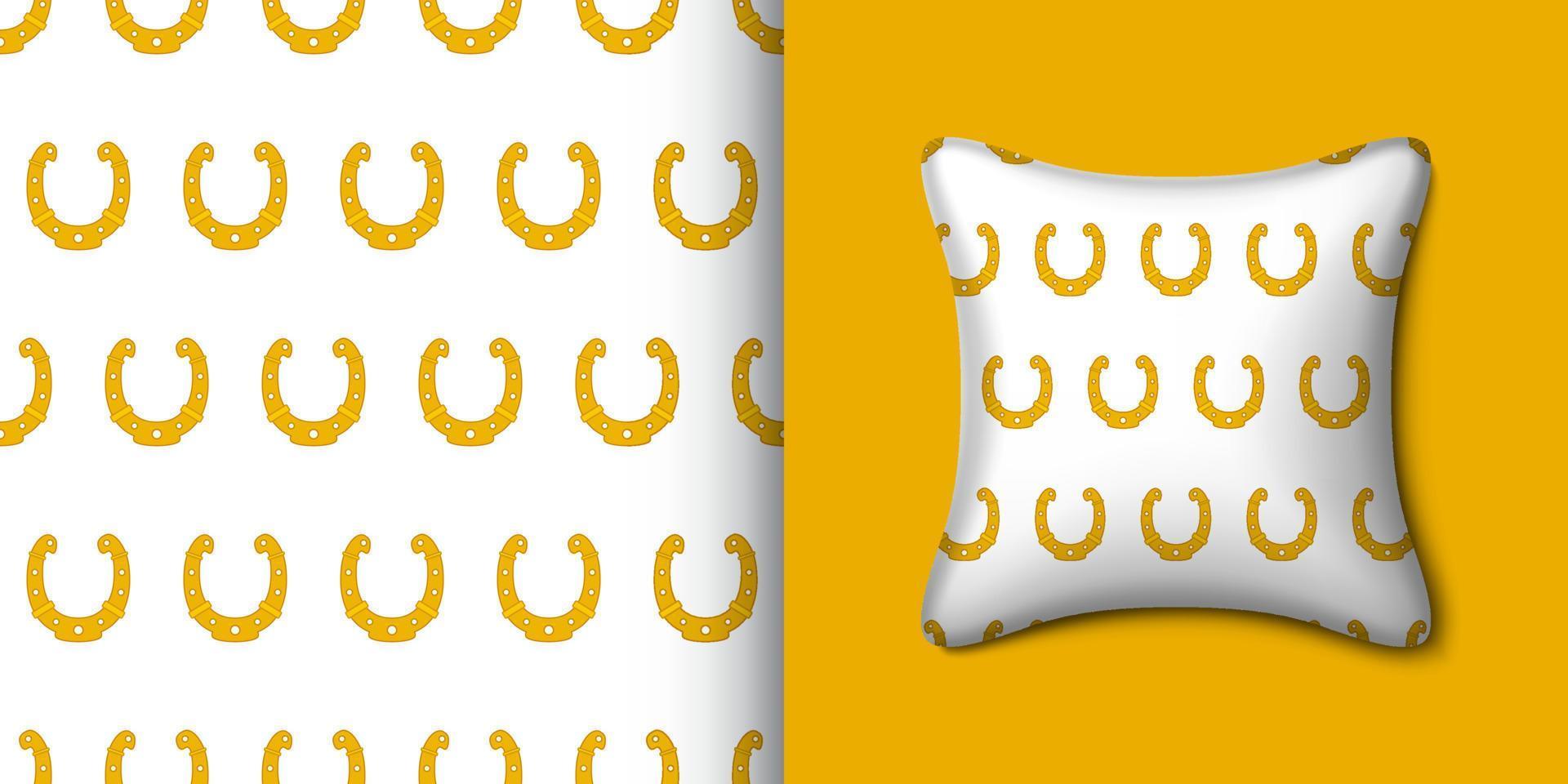 Horseshoe seamless pattern with pillow. Vector illustration