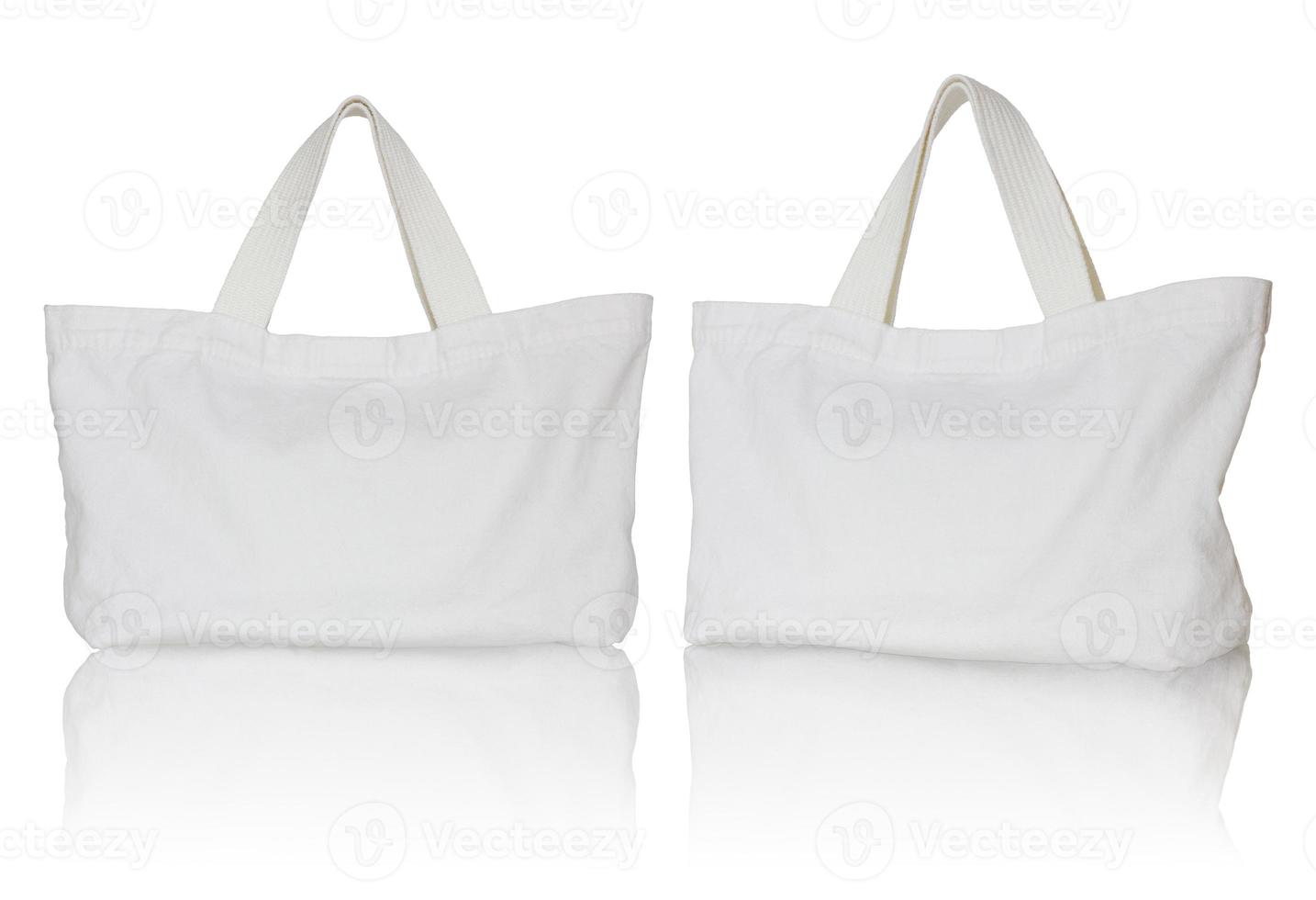 white fabric bag on white background photo