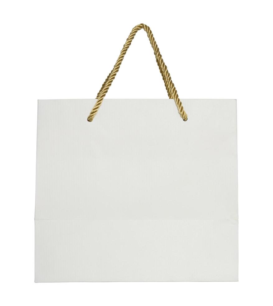 paper shopping bag isolated on white with clipping path photo