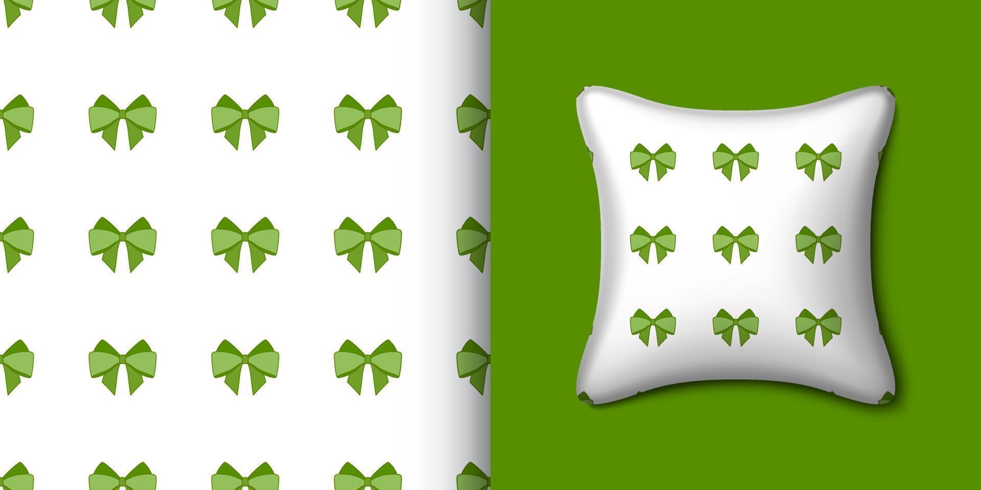 Ribbon seamless pattern with pillow. Vector illustration