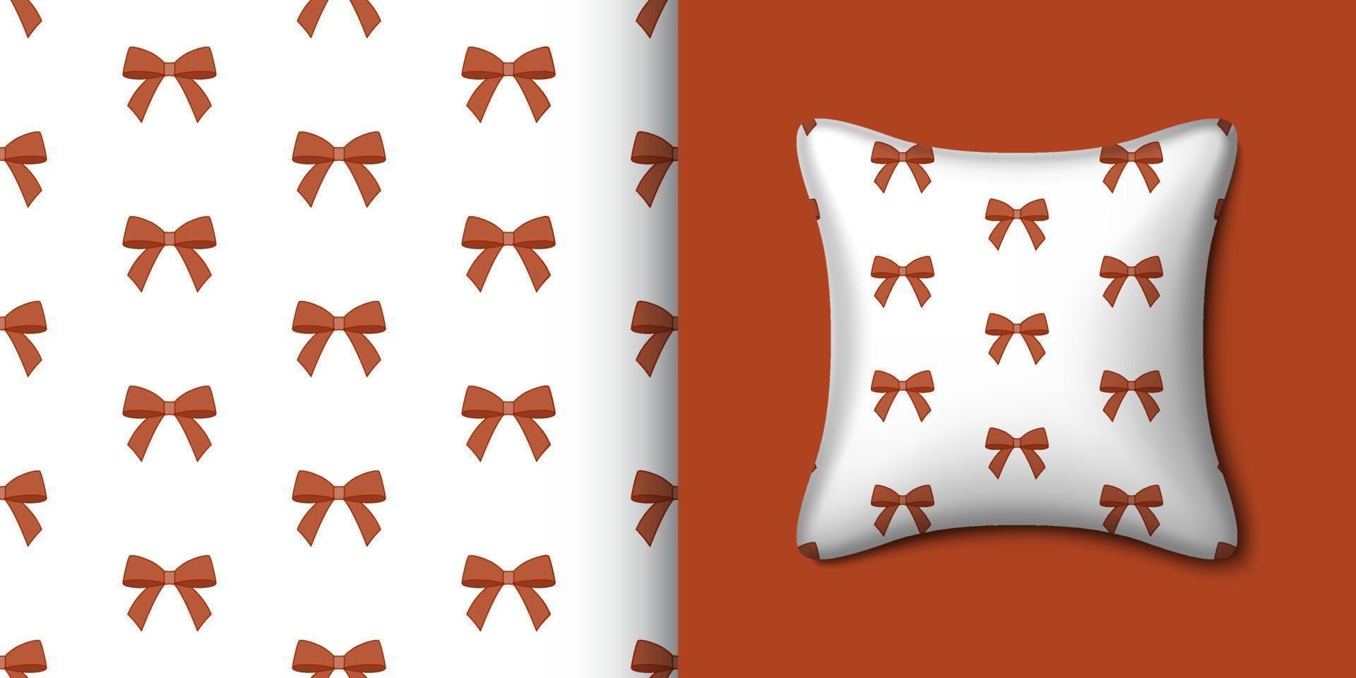 Ribbon seamless pattern with pillow. Vector illustration