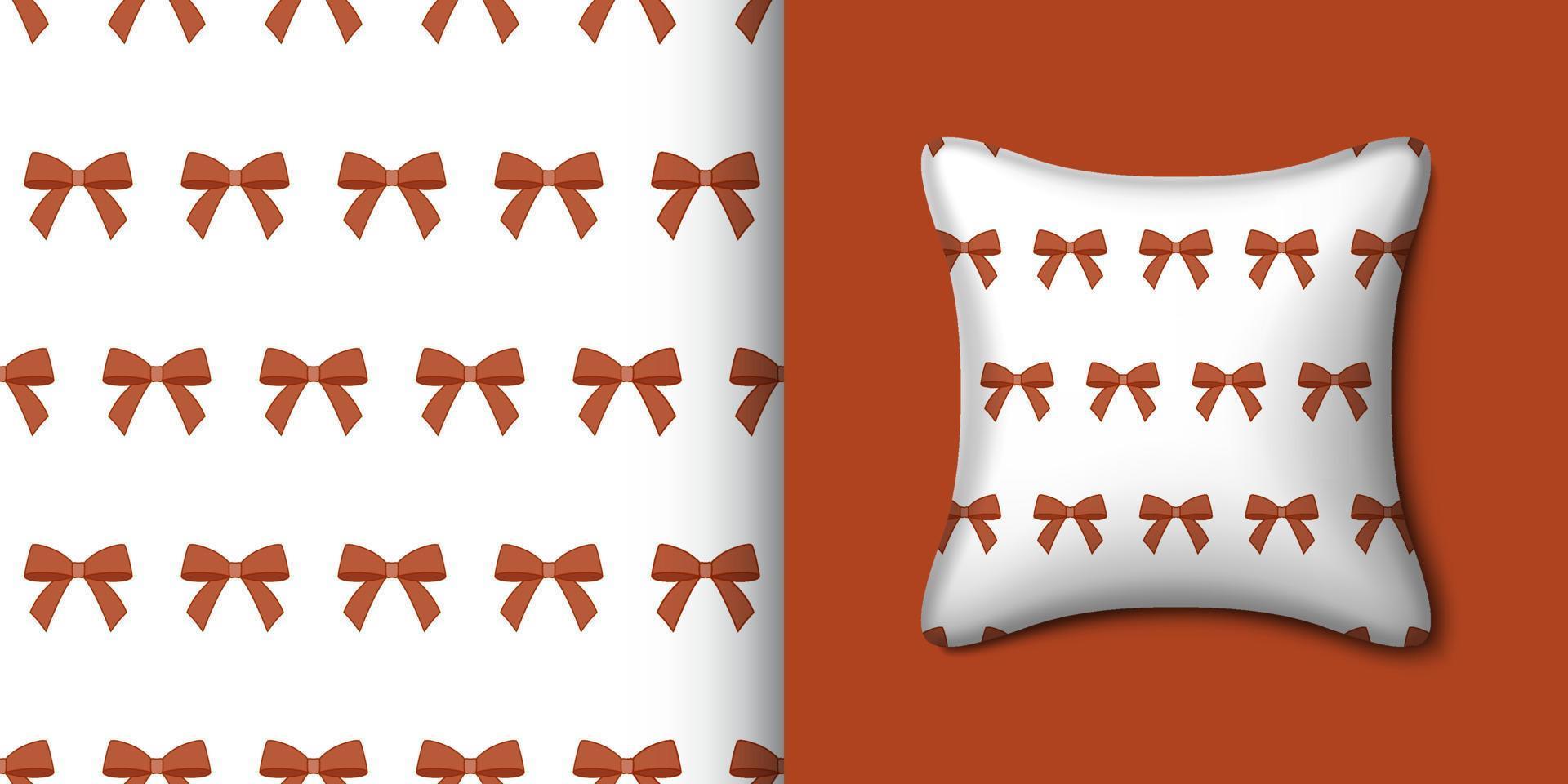 Ribbon seamless pattern with pillow. Vector illustration