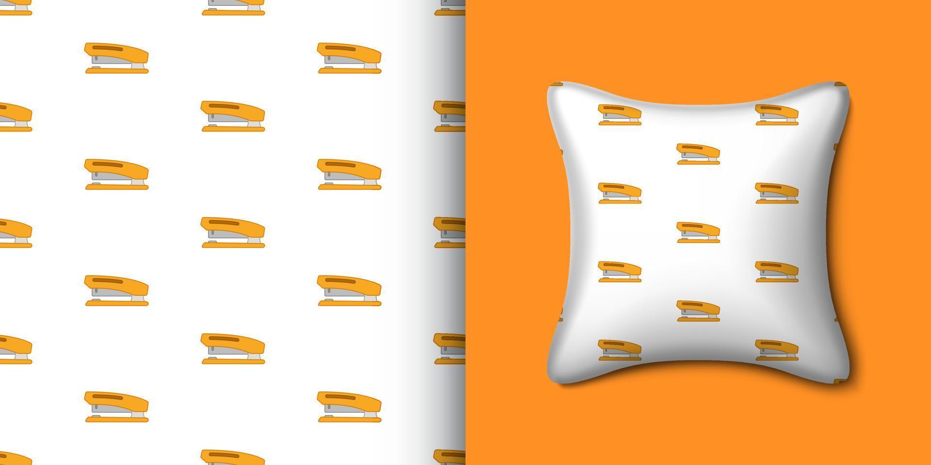 Stapler seamless pattern with pillow. Vector illustration