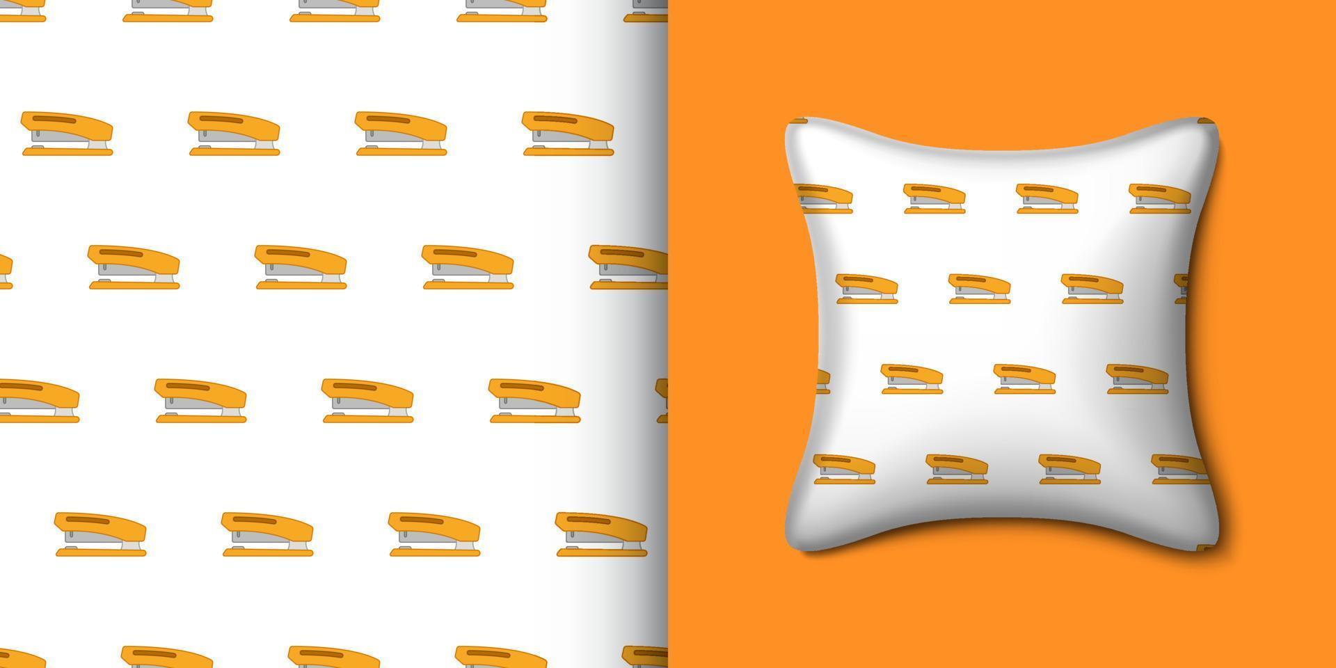 Stapler seamless pattern with pillow. Vector illustration