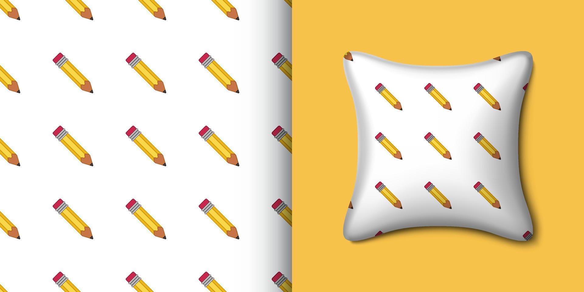 Pencil seamless pattern with pillow. Vector illustration