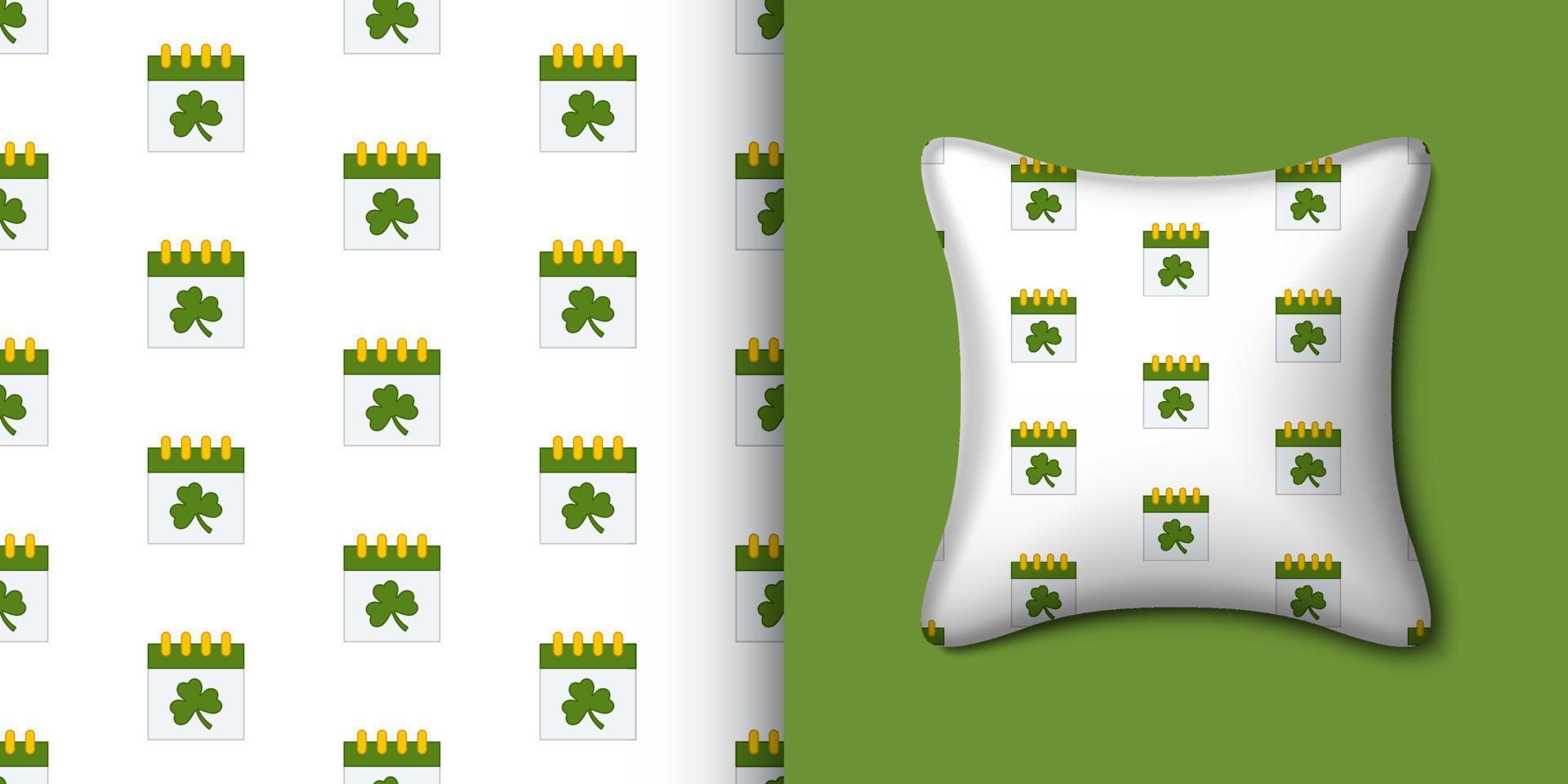 Calender seamless pattern with pillow. Vector illustration