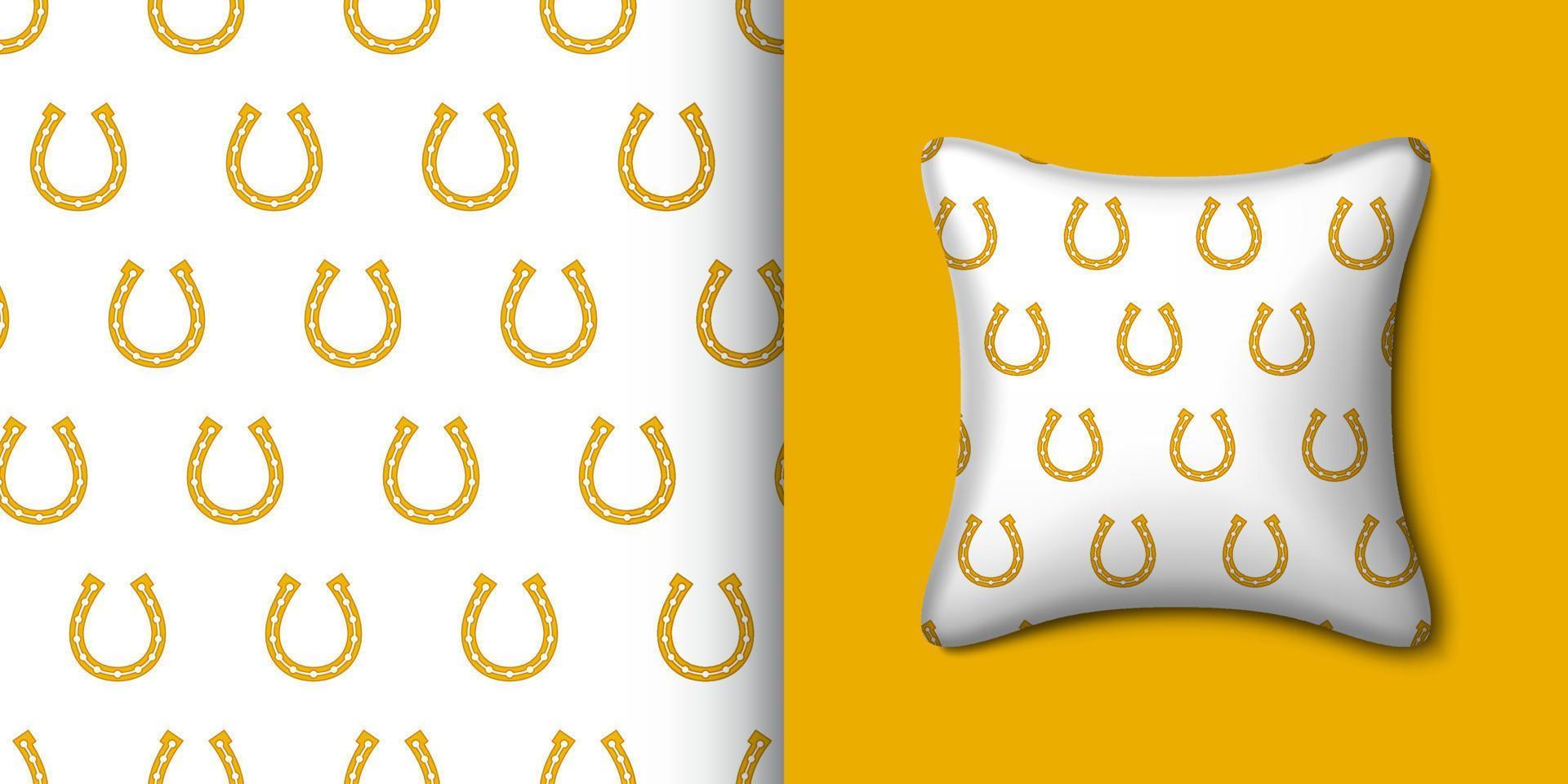 Horseshoe seamless pattern with pillow. Vector illustration