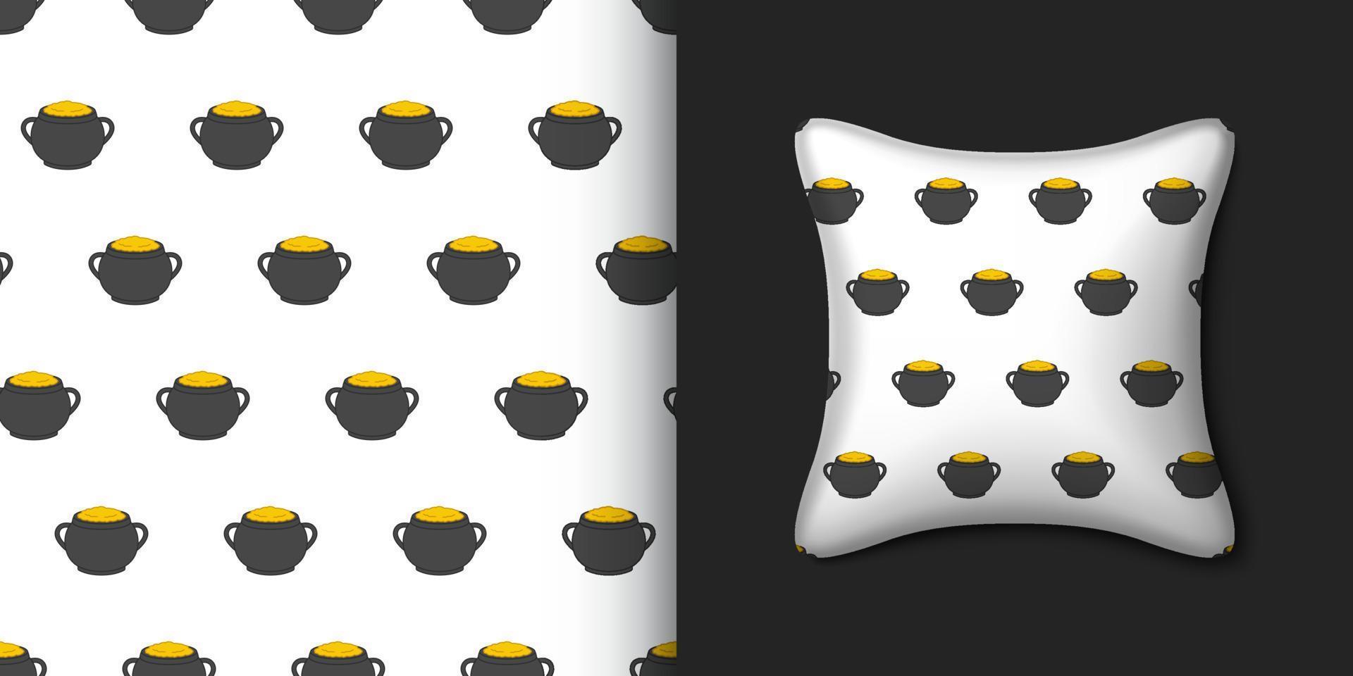 caldero de patrones sin fisuras con almohada. ilustración vectorial vector