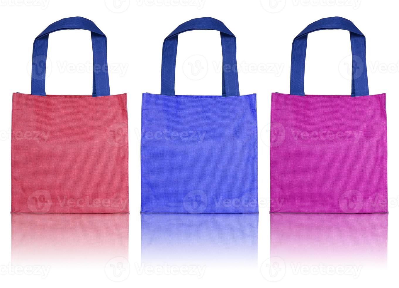 colorful cotton bag isolated on white background photo