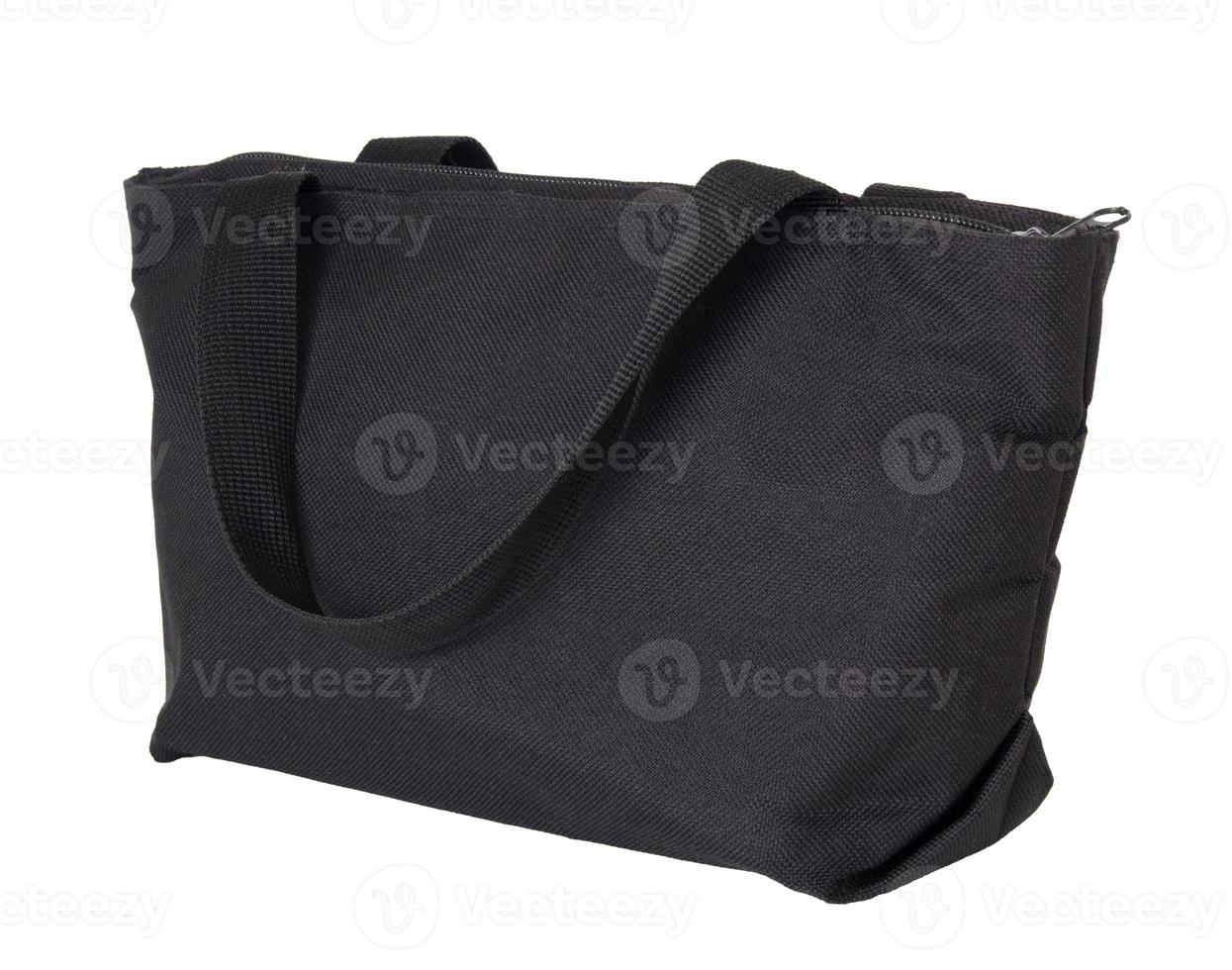 black cotton bag isolated on white background with clipping path photo
