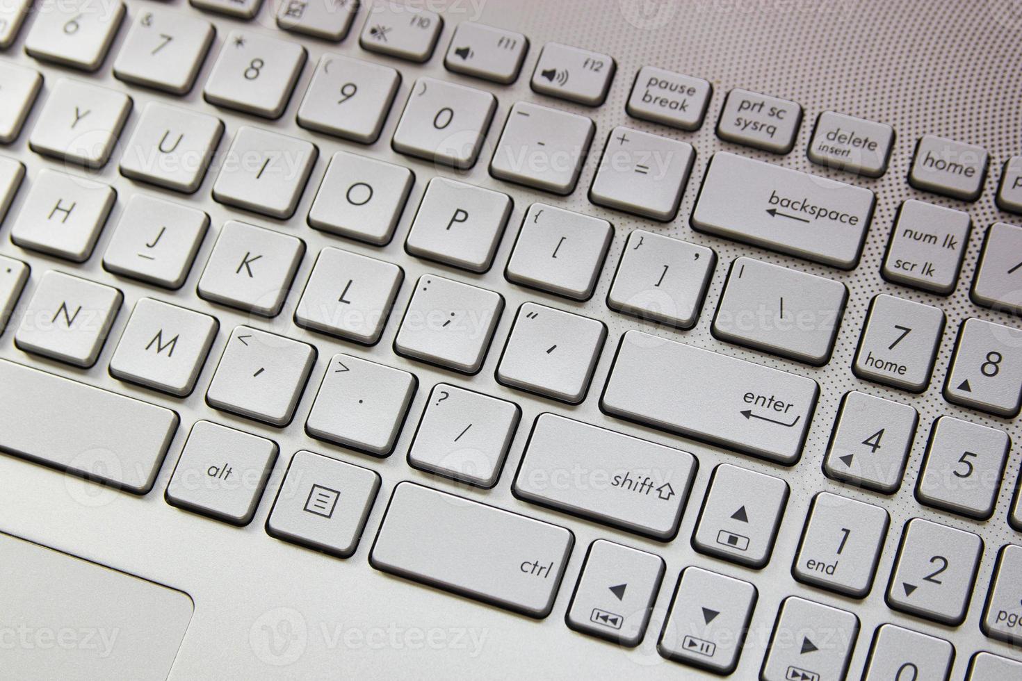 computer keyboard with gray keys photo