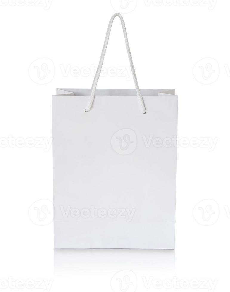 white paper bag on white background photo