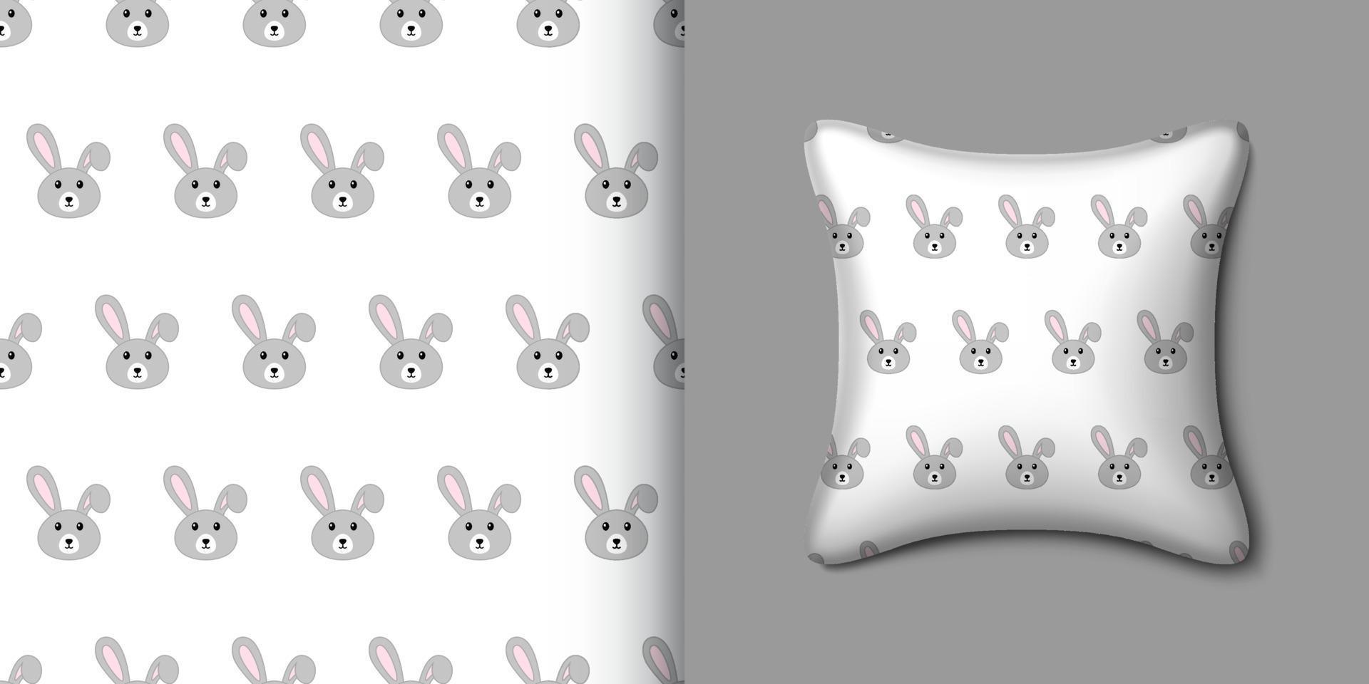 conejo de patrones sin fisuras con almohada. ilustración vectorial vector