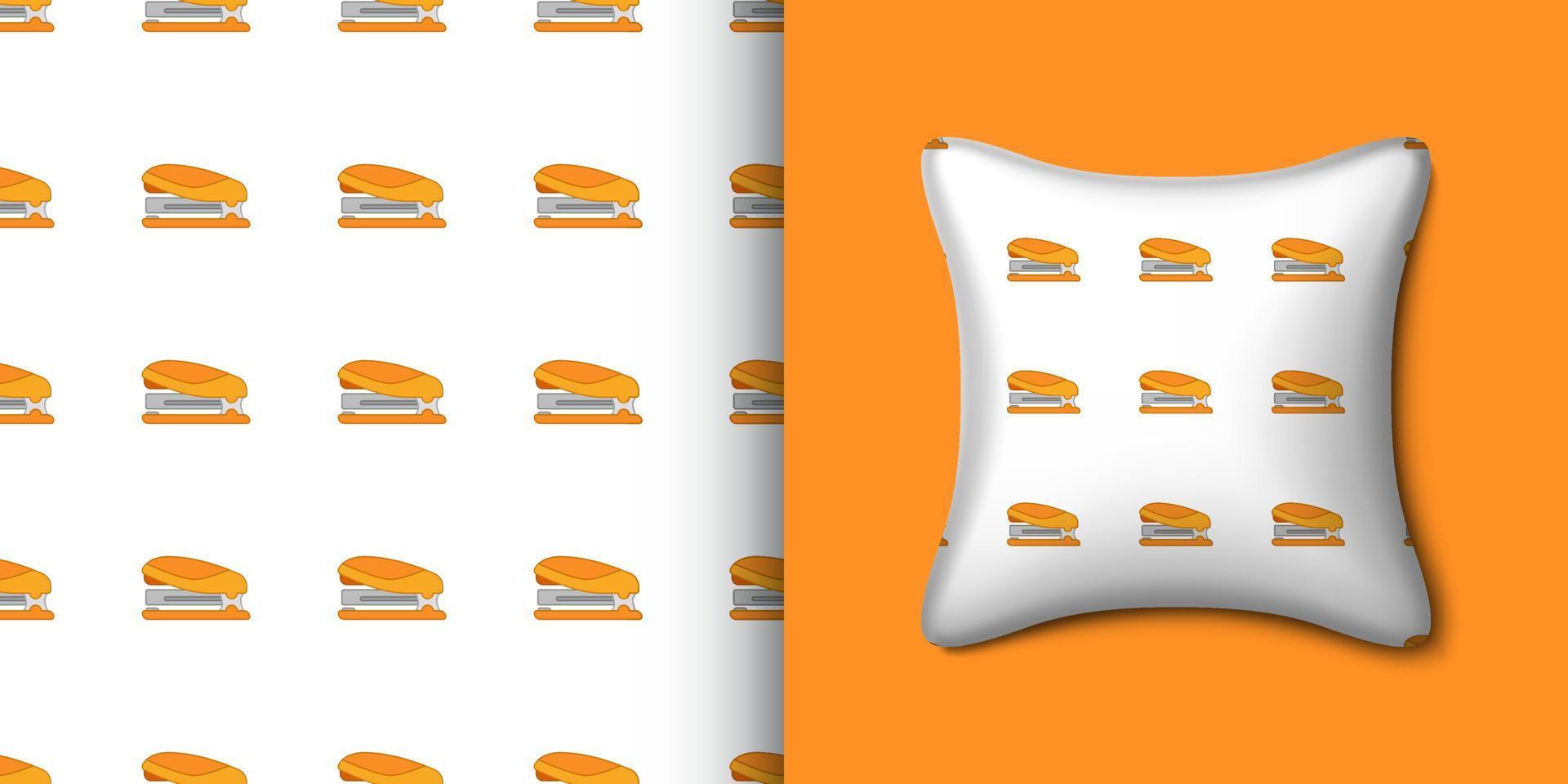 Stapler seamless pattern with pillow. Vector illustration