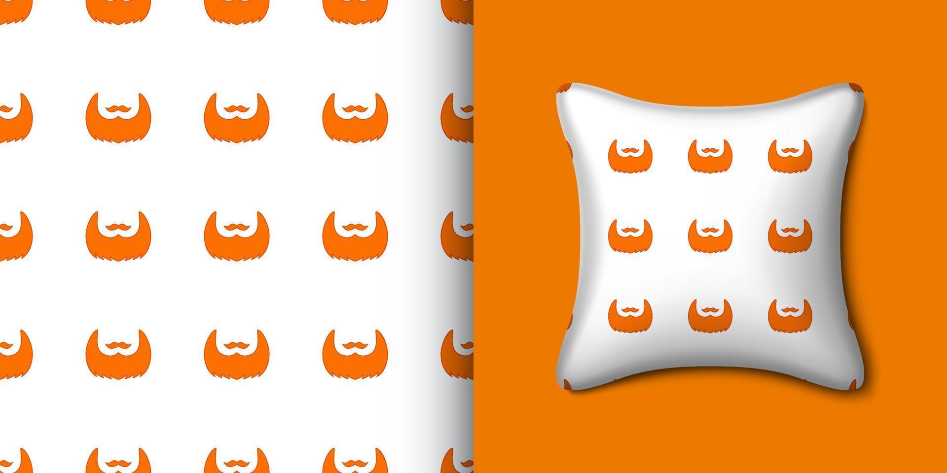 Leprechaun beard seamless pattern with pillow. Vector illustration