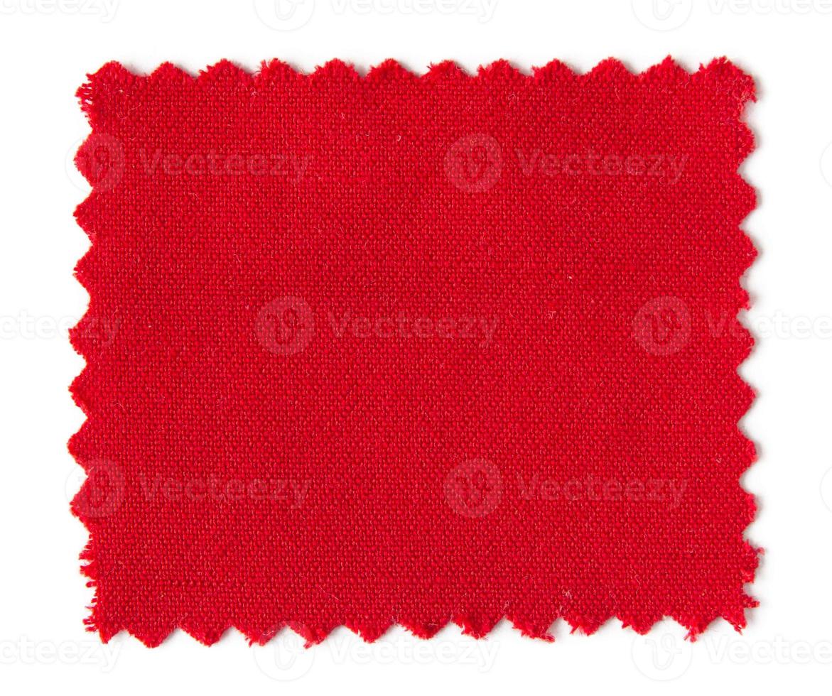 red fabric swatch samples isolated on white background photo