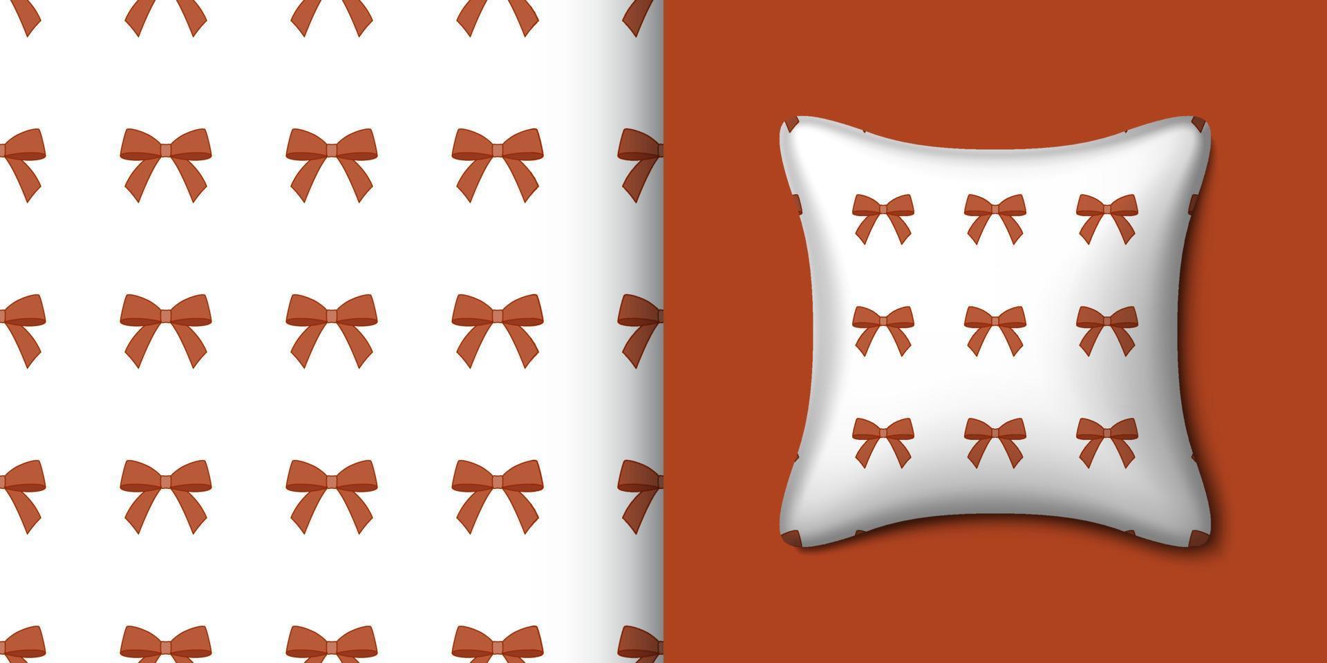 Ribbon seamless pattern with pillow. Vector illustration