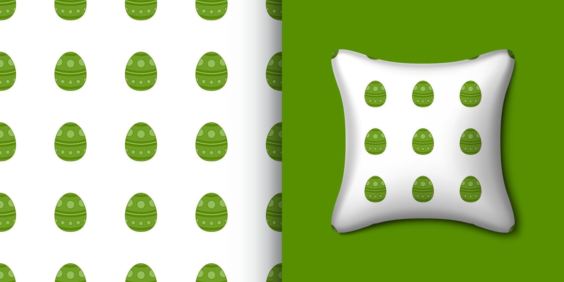 Easter egg seamless pattern with pillow. Vector illustration