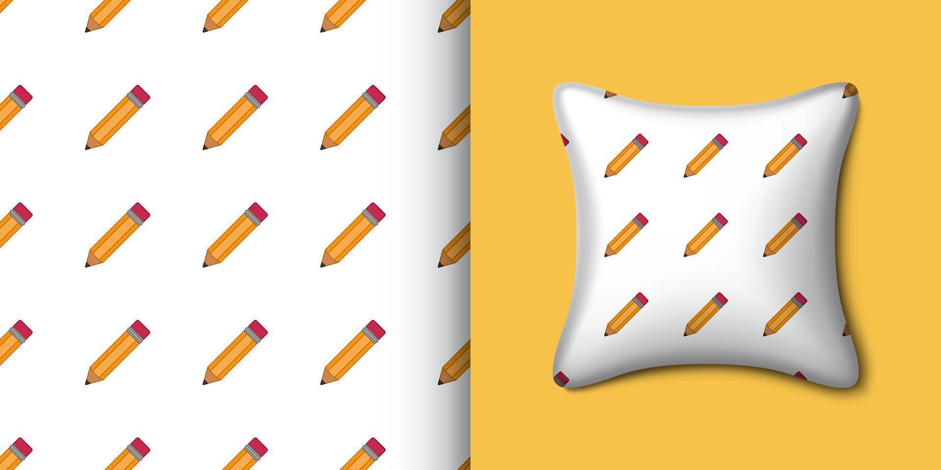 Pencil seamless pattern with pillow. Vector illustration