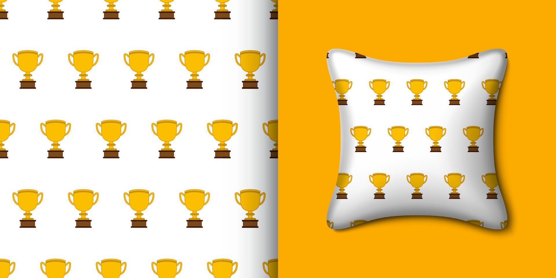 Trophy seamless pattern with pillow. Vector illustration