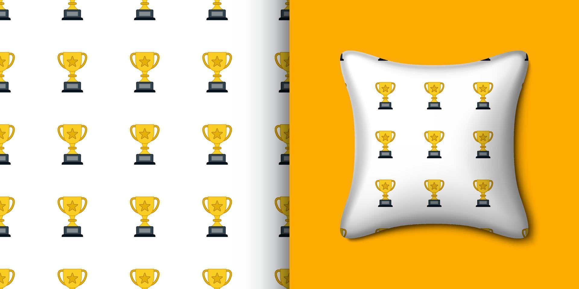 Trophy seamless pattern with pillow. Vector illustration