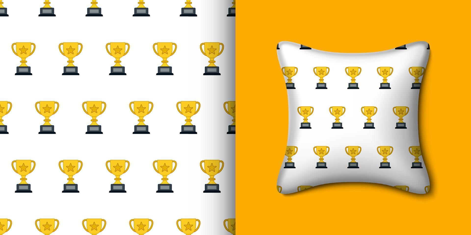 Trophy seamless pattern with pillow. Vector illustration