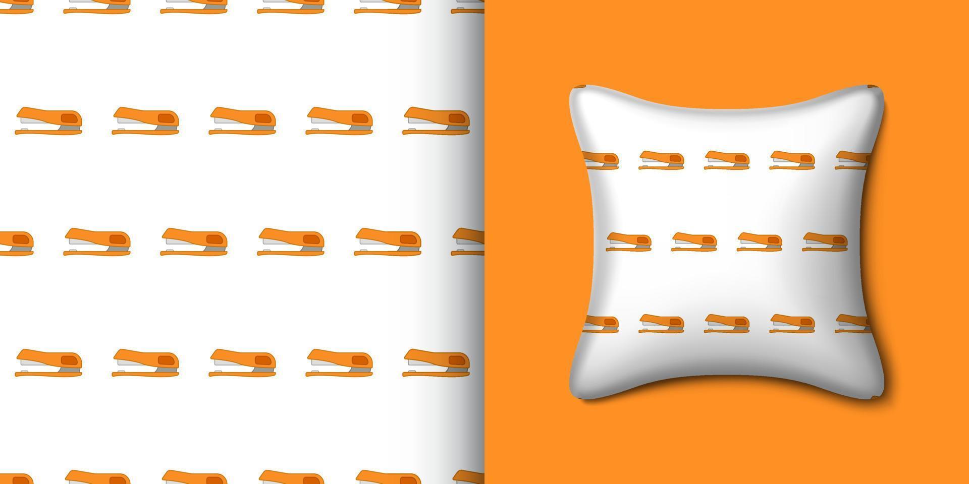 Stapler seamless pattern with pillow. Vector illustration