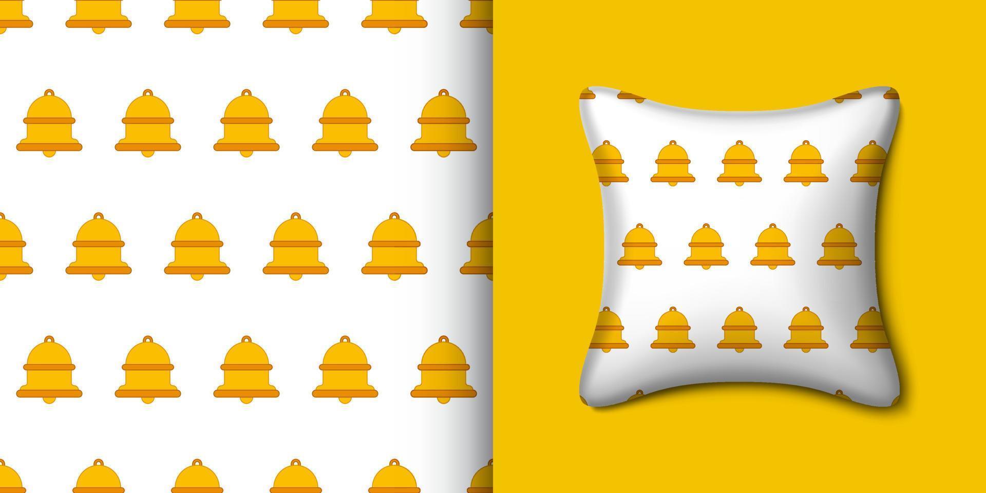 Bell seamless pattern with pillow. Vector illustration