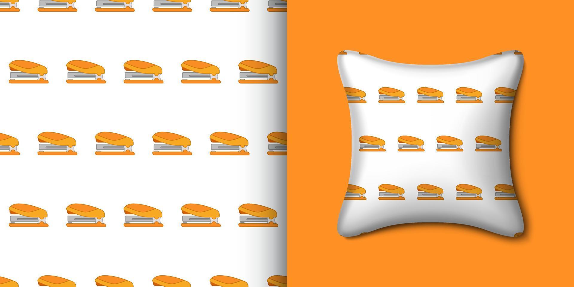 Stapler seamless pattern with pillow. Vector illustration