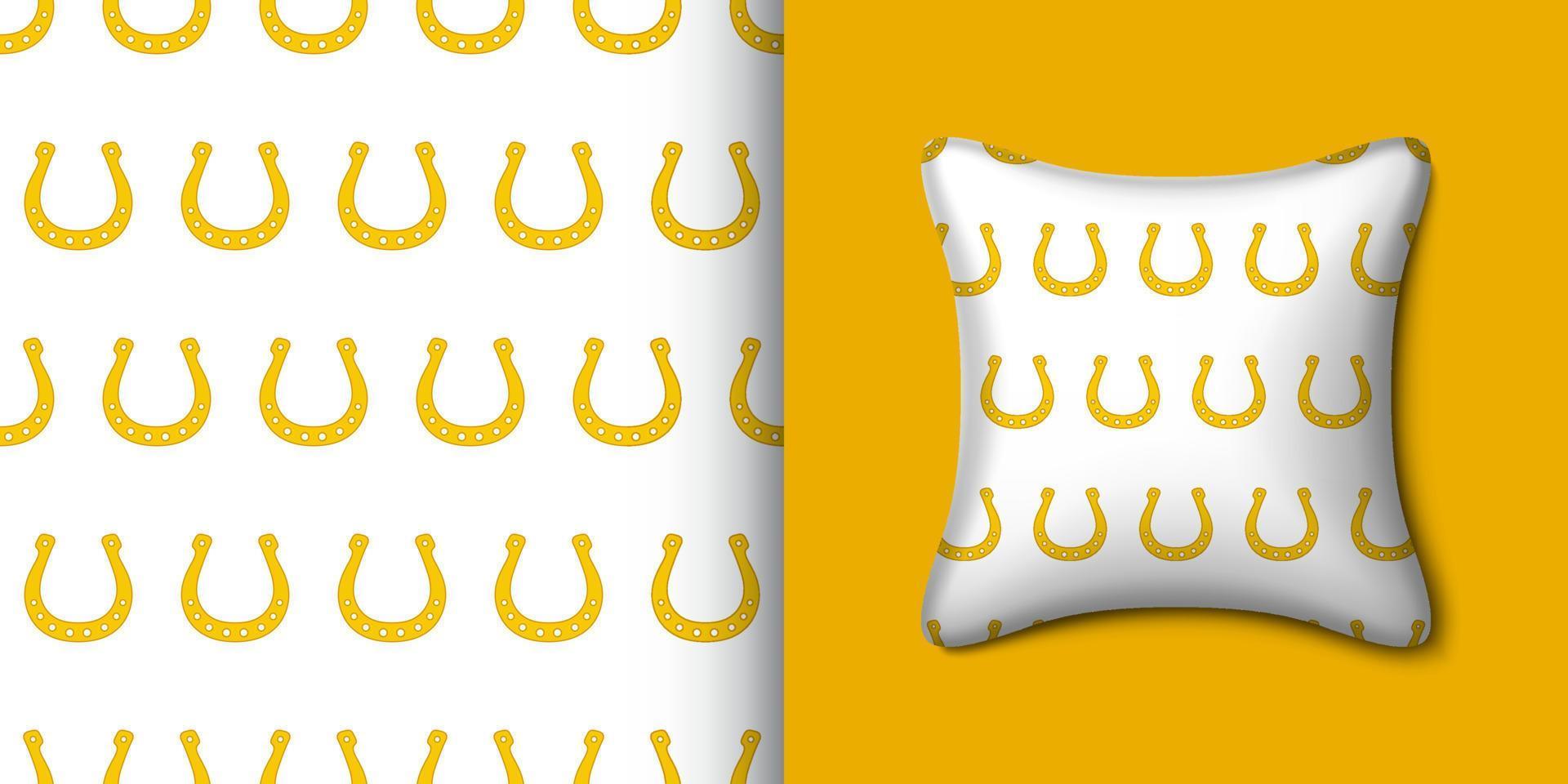 Horseshoe seamless pattern with pillow. Vector illustration