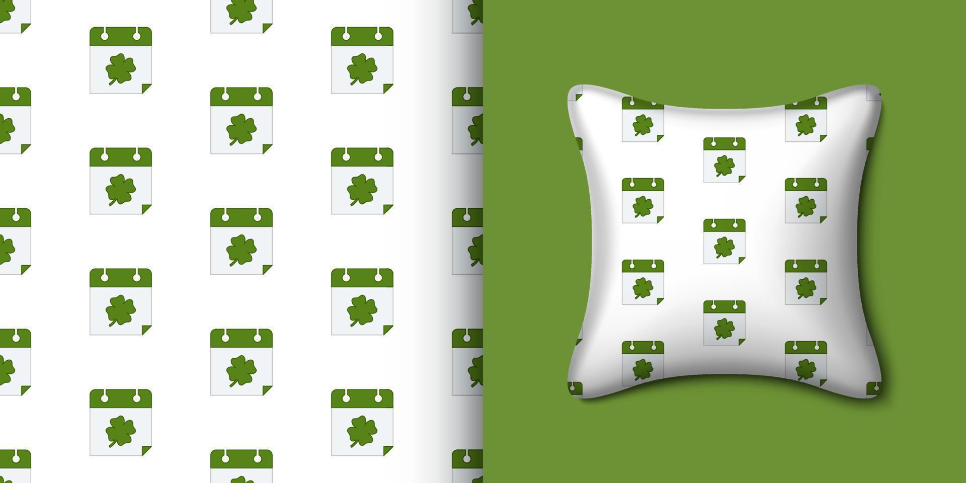 Calender seamless pattern with pillow. Vector illustration