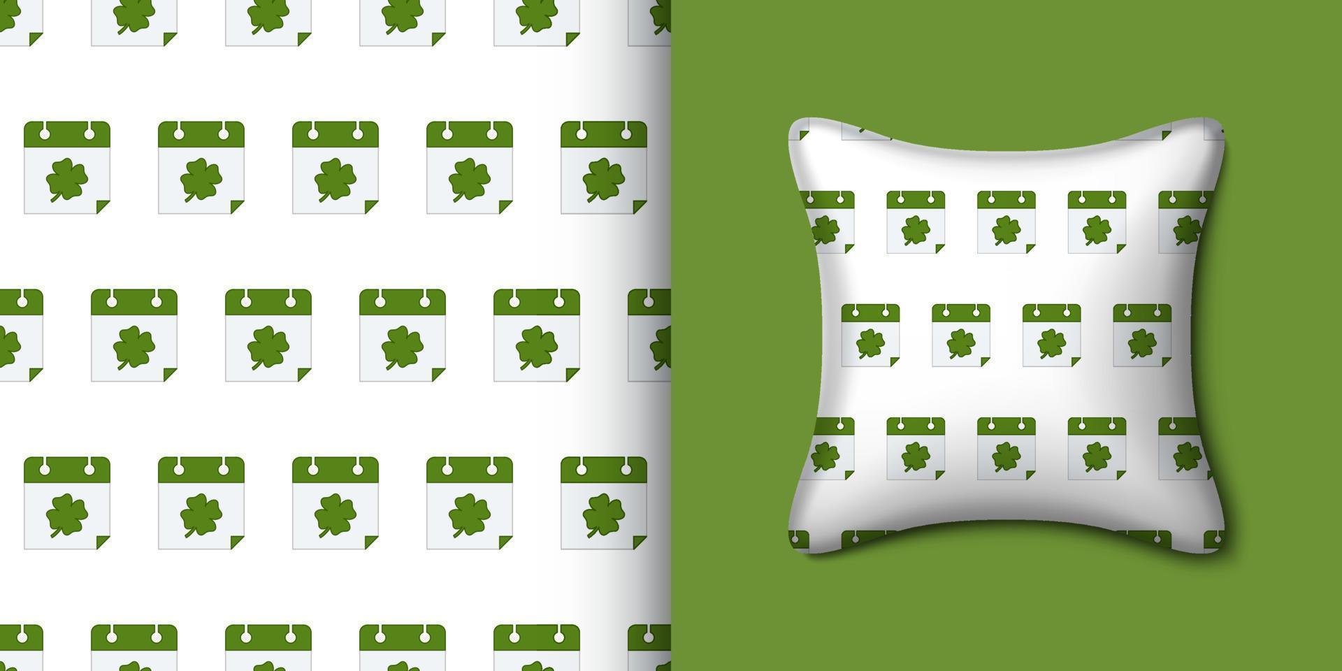 Calender seamless pattern with pillow. Vector illustration