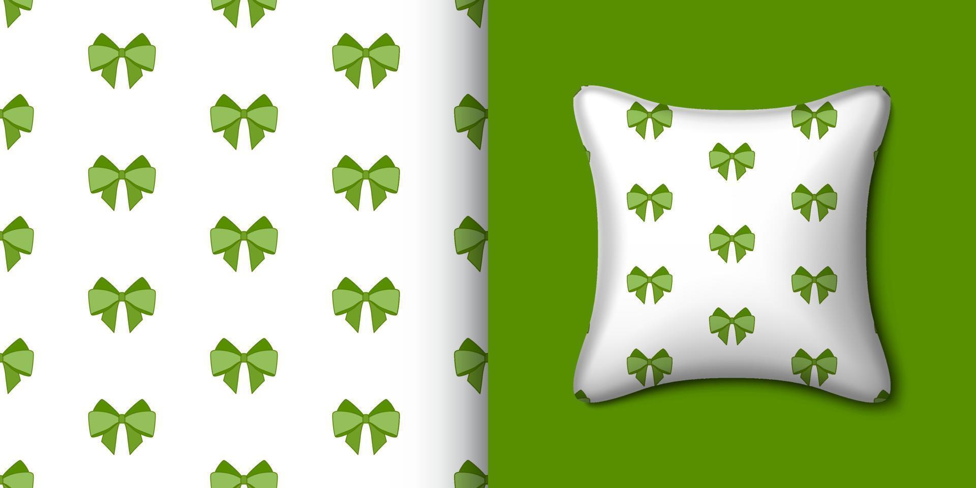 Ribbon seamless pattern with pillow. Vector illustration