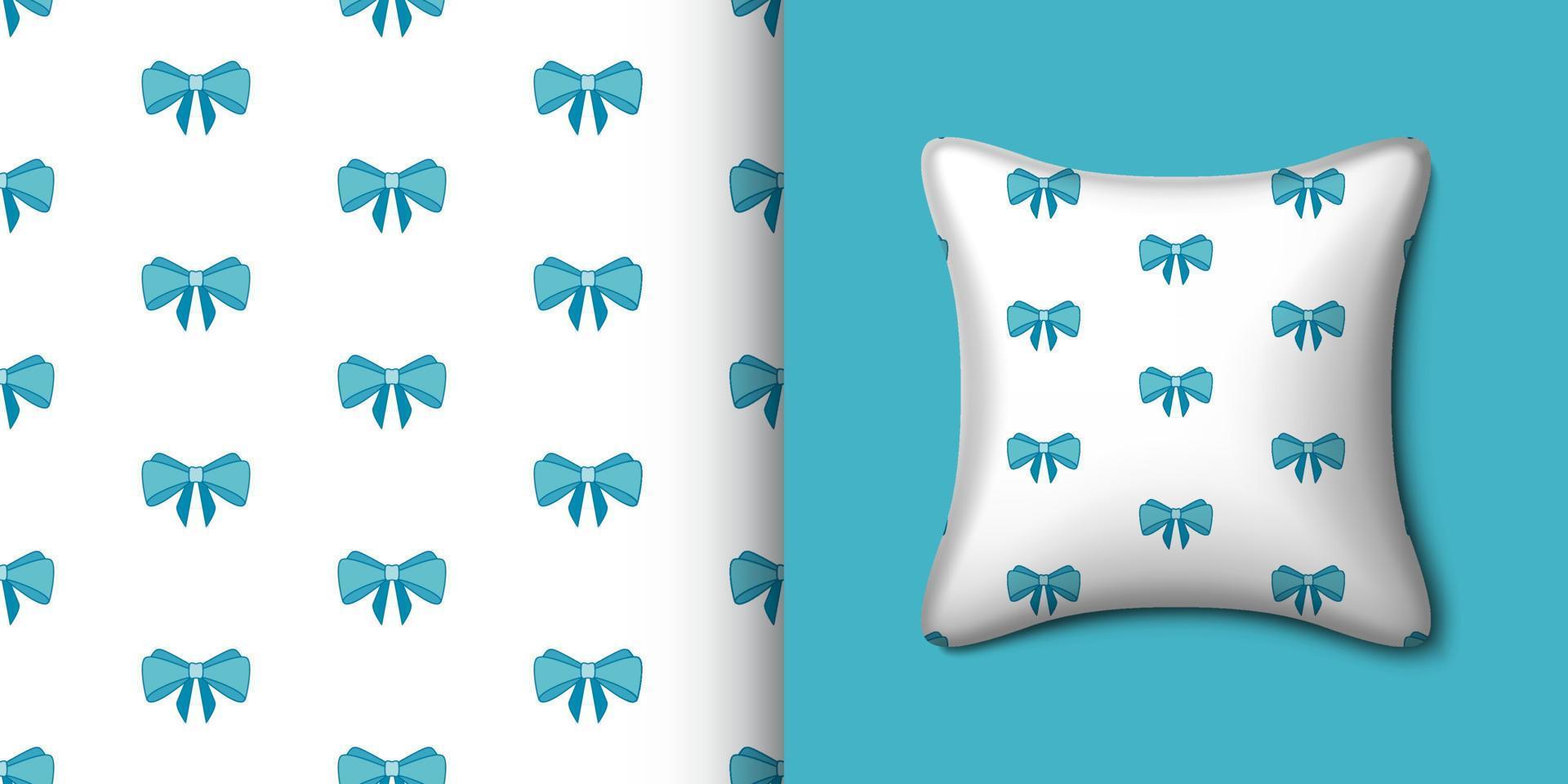 Ribbon seamless pattern with pillow. Vector illustration