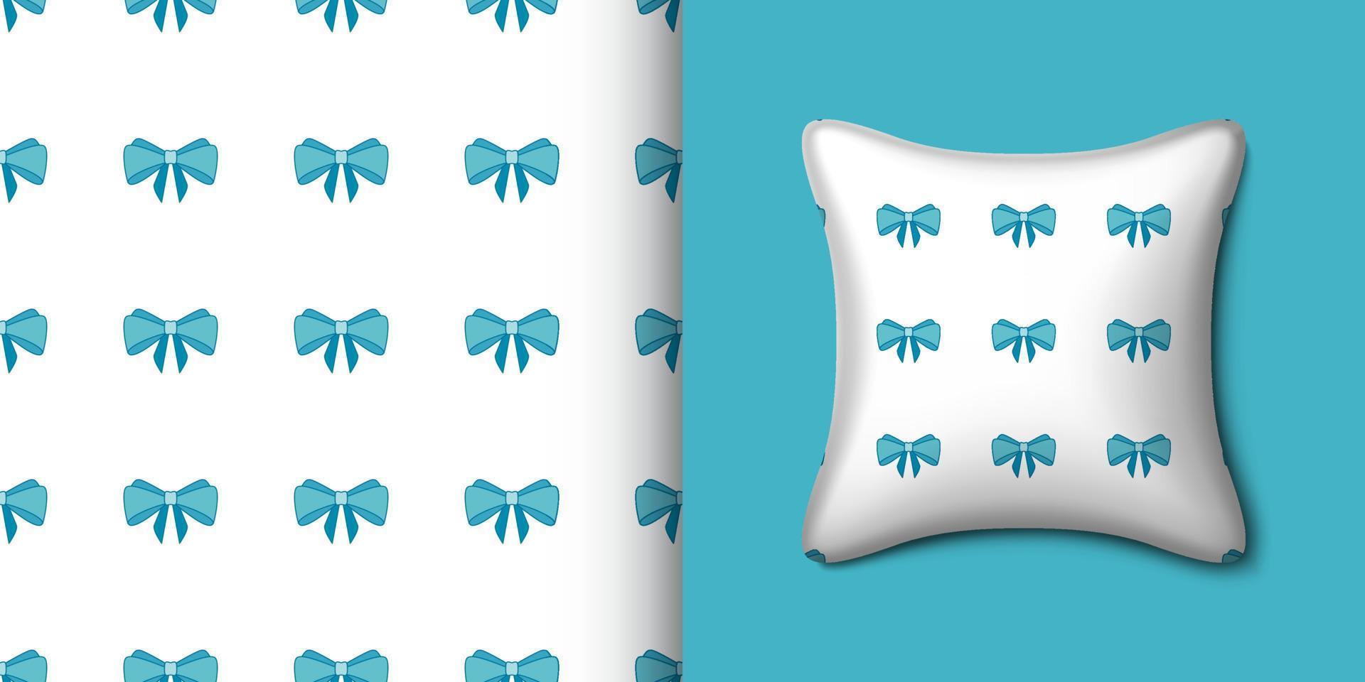 Ribbon seamless pattern with pillow. Vector illustration